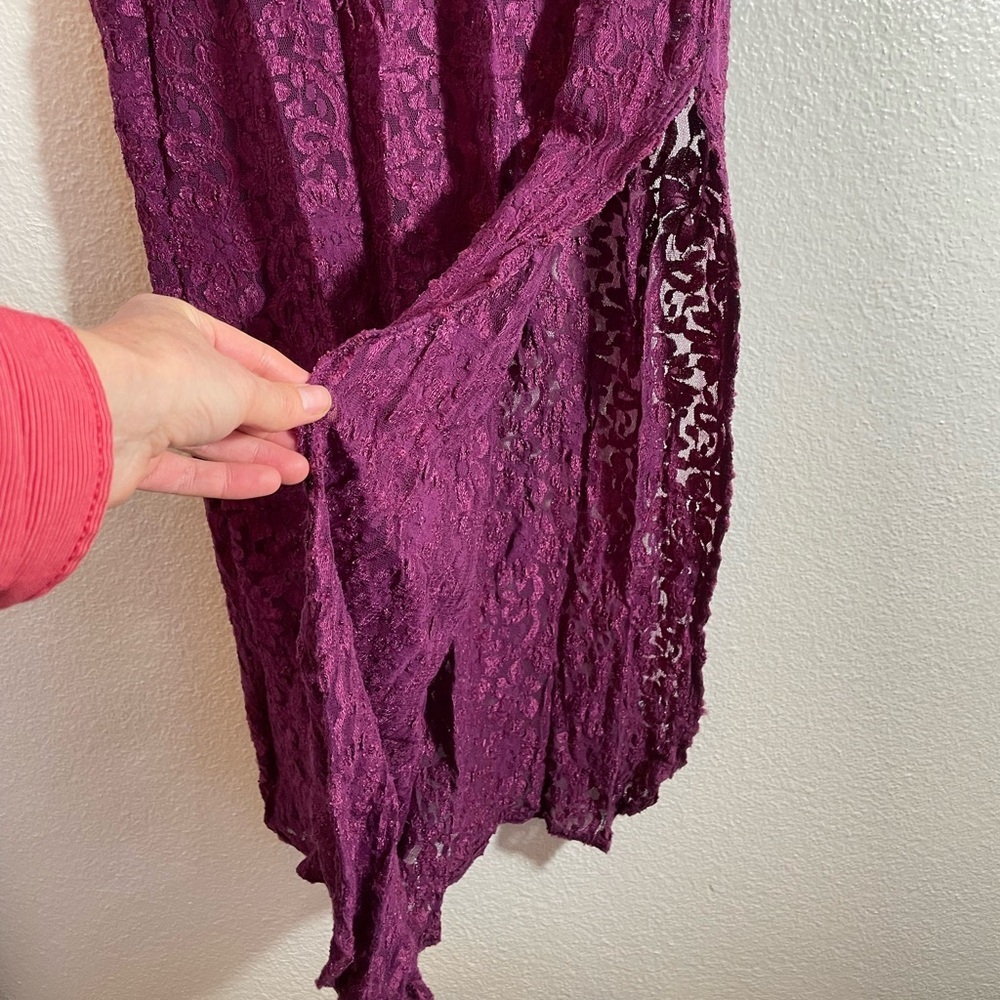 Vintage Val Mode Made in USA Magenta Lace Lingerie Dress Sexy Stretchy Size M/L - Picture 2 of 8